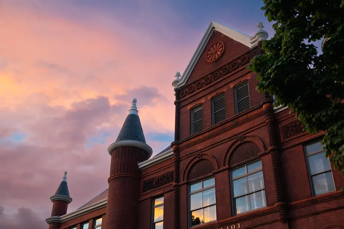 Outside of Crouse Hall in the Summer.